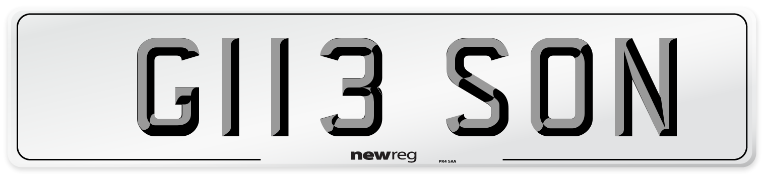 G113 SON Number Plate from New Reg